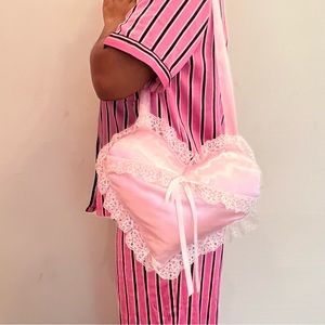 *SOLD* Handmade Custom Heart Shaped Bag with Lace Detailing